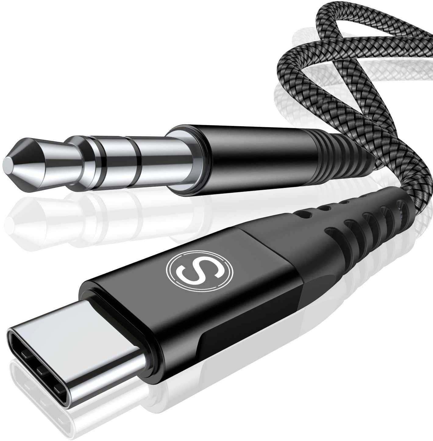 aux ケーブル タイプc 1.2M Type-C to φ3.5mm プレミアムオーディオケーブル ヘッドフォンアダプター 変換ケーブル 車載用 音楽再生 高耐久 タイプC 変換 AUXケーブルi 