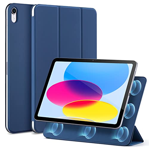 ESR i Pad 第10世代 ケース (10.9インチ、2022モデル)専用 強力マグネット吸着式、スリムな三つ折りスタンドケース、自動ウェイク/スリープ、耐久性保護、軽量、シルクのよう滑らか、Re