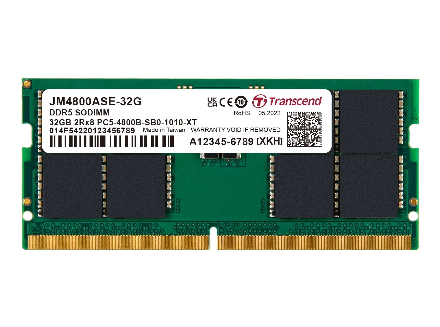 トランセンド ノートPC用メモリ PC5-38400(DDR5 4800) 32GB 1.1V 262pin SO-DIMM 2Rx8 (2Gx8)x16 CL40 無期限保証 JM4800ASE-32G