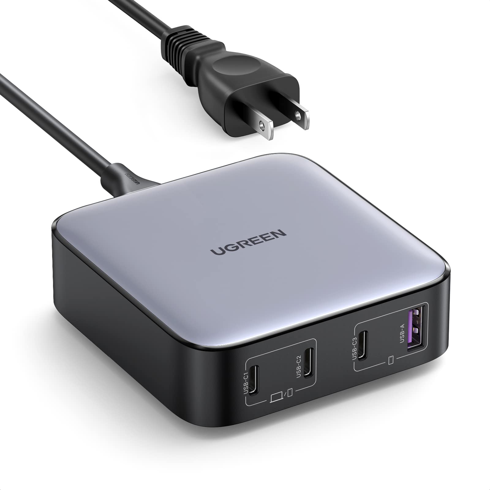 UGREEN Nexode PD 充電器 100W 4ポート 卓上 USB-C×3 USB-A×1 GaNIII(窒化ガリウム)採用 PPS超急速充電2.0にも対応 2mの電源ケーブル付