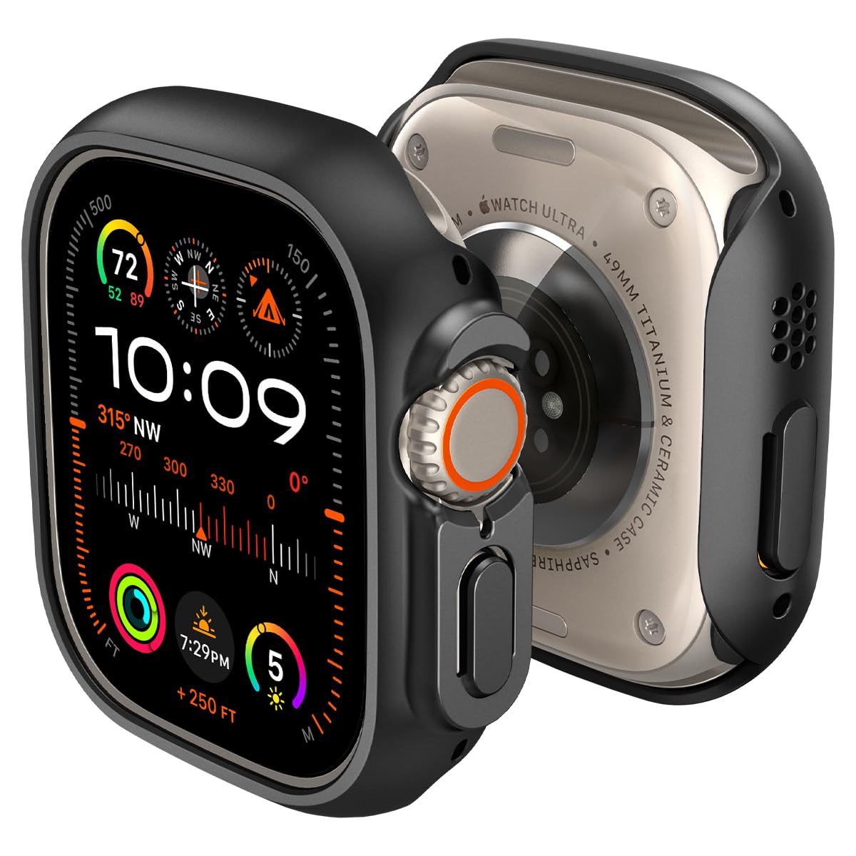 Spigen Apple Watch Ultra2 ケース/Apple Watch Ultra ケース 49mm 対応 落下 衝撃 吸収 簡易着脱 超薄型 シンプル スリム 軽量 保護カバー シン・フ