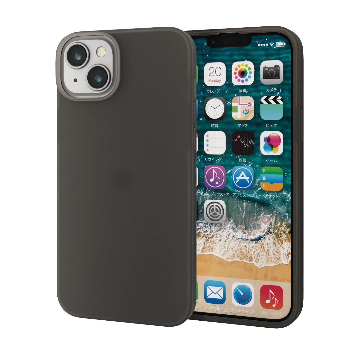 エレコム i Phone 14 Plus ケース カバー シリコン 耐衝撃 衝撃吸収 抗菌 [滑りにくく、やわらか] ブラック PM-A22BSC2BK