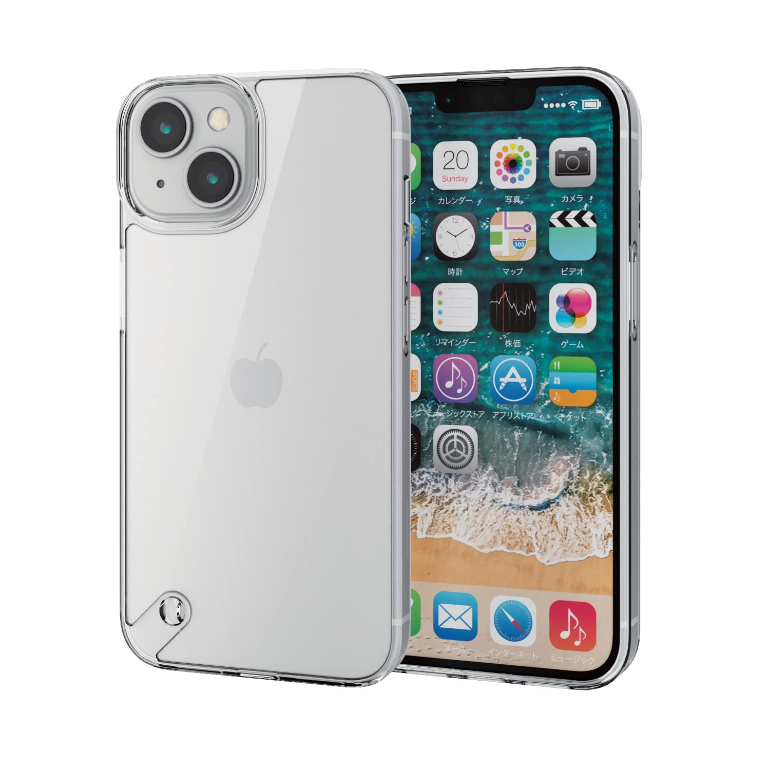 エレコム i Phone 14 / 13 ケース カバー 耐衝撃 衝撃吸収 黄ばみ防止 ストラップホール付き クリア PM-A22AHVCK2CR