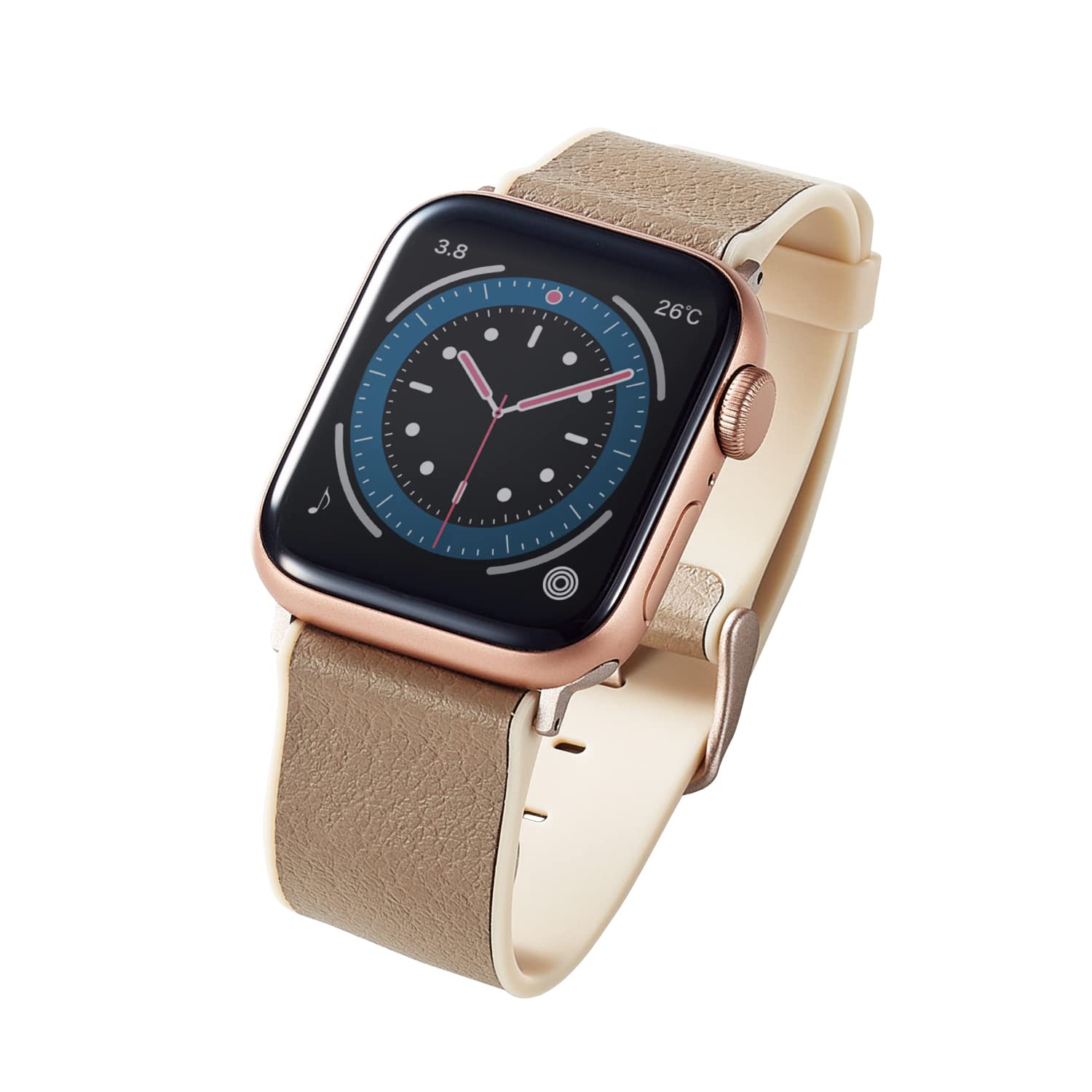 エレコム Apple Watch (アップルウォッチ) バンド 41mm 40mm 38mm レザー 革 TPU [上質で柔らかなヴィーガンレザーを使用] Apple Watch Series 8/7