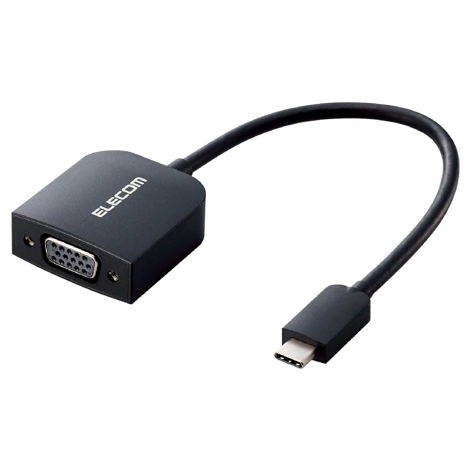エレコム USB-C VGA 変換 (USB C to VGA) Full HD(1920×1080)/60Hz 変換アダプタ 0.15m リニューアル ブラック AD-CVGABK3