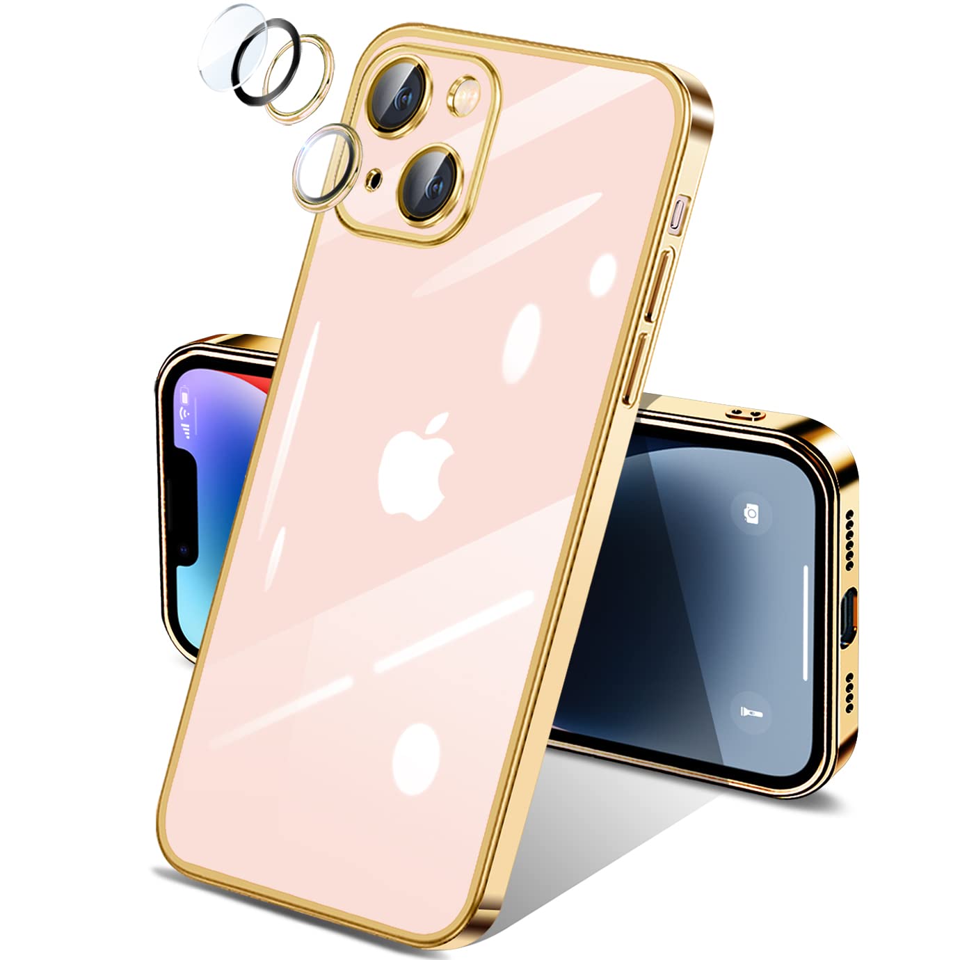 i Phone13 mini ケース クリア 一体型 カメラ レンズ 保護 付き 透明 米軍MIL規格 落下防止 メッキ加工 耐衝撃 吸収 保護 頑丈 薄 型 軽量 黄ばみ防止 ワイヤレス magsa