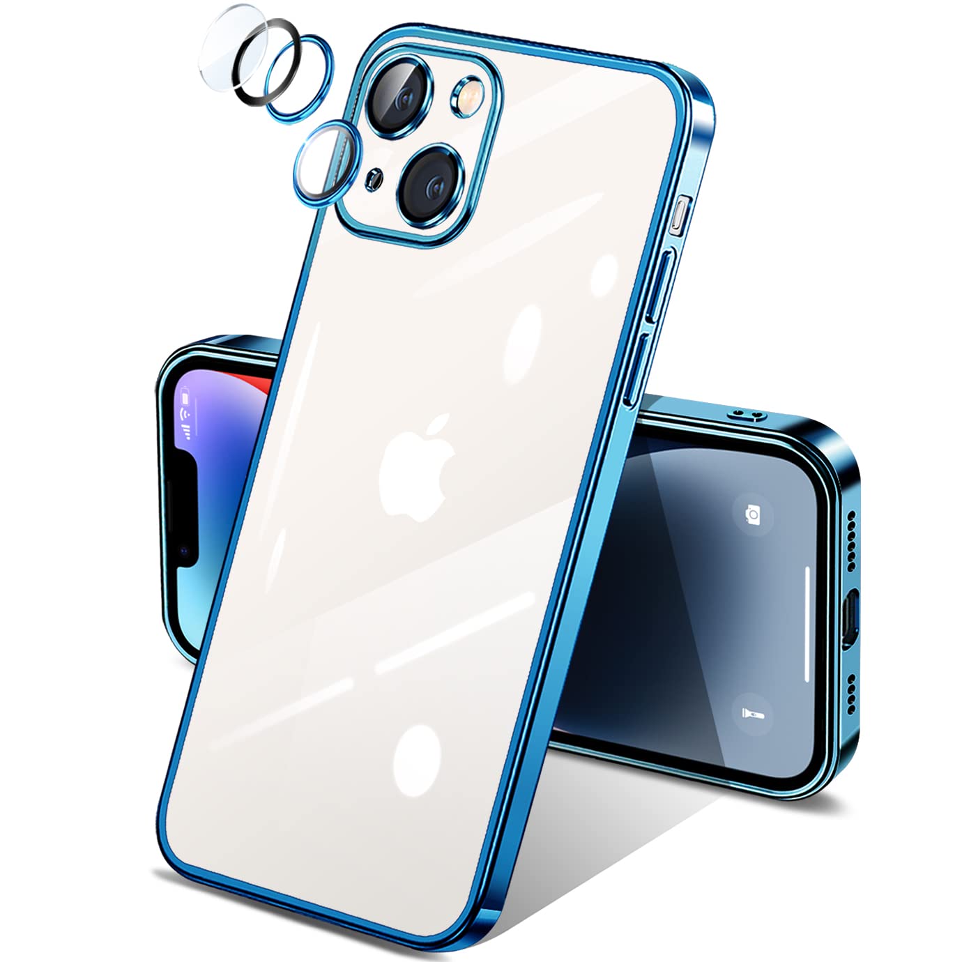 i Phone13 ケース クリア 一体型 カメラ レンズ 保護 付き 透明 米軍MIL規格 落下防止 メッキ加工 耐衝撃 吸収 保護 頑丈 薄 型 軽量 黄ばみ防止 ワイヤレス magsafe充電対