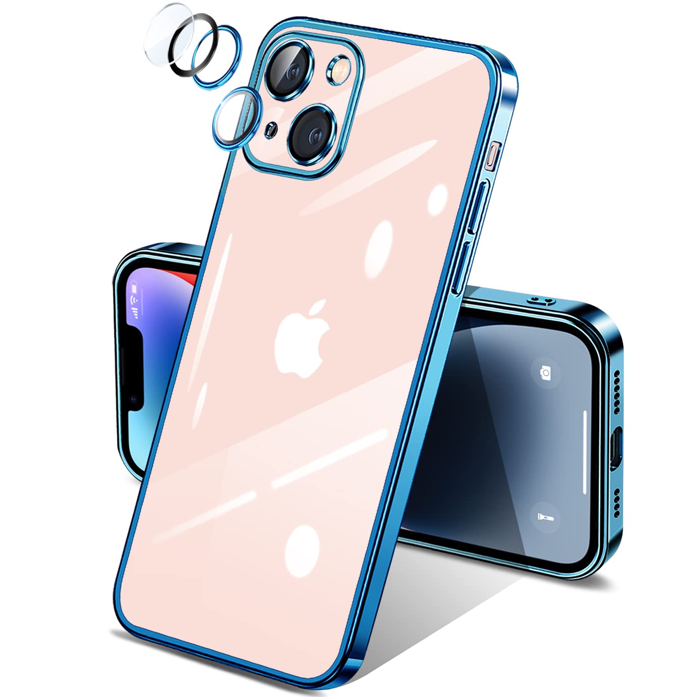 i Phone13 mini ケース クリア 一体型 カメラ レンズ 保護 付き 透明 米軍MIL規格 落下防止 メッキ加工 耐衝撃 吸収 保護 頑丈 薄 型 軽量 黄ばみ防止 ワイヤレス magsa