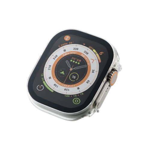 エレコム Apple Watch Ultra 49mm カバー ケース ガラス 10H 指紋防止 クリア AW-22CFCGCR
