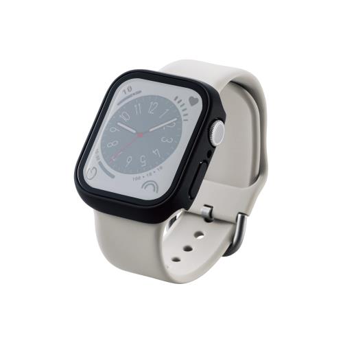 エレコム Apple Watch 41mm Series 8 / 7 カバー ケース ゴリラガラス 10H セラミックコート 指紋防止 ブラック AW-22BFCGOCBK