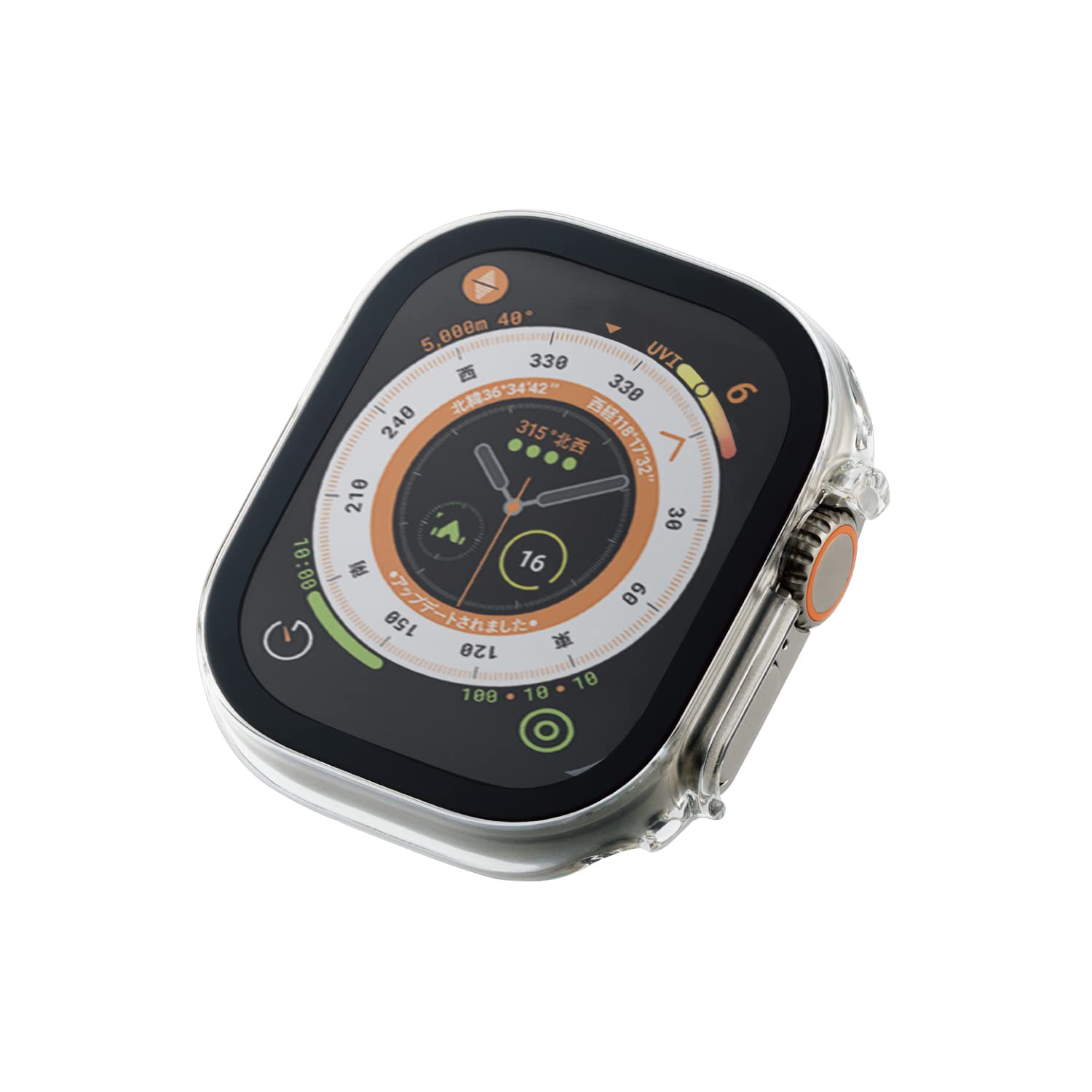 エレコム Apple Watch Ultra 49mm カバー ケース ガラス 10H セラミックコート 指紋防止 クリア AW-22CFCGCCR