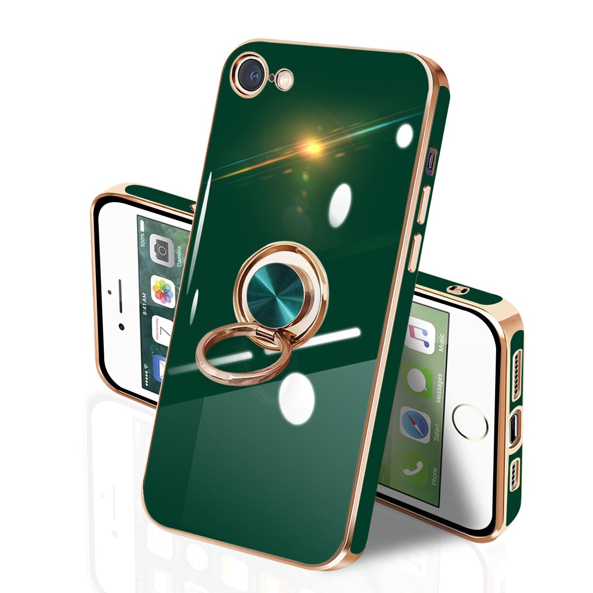 i Phone SE2 i Phone SE3 i Phone7 i Phone8 ケース リング付き イフォンSE3 リング TPU カバー 全面保護 耐衝撃 スマホケース 360°回転 スタンド機