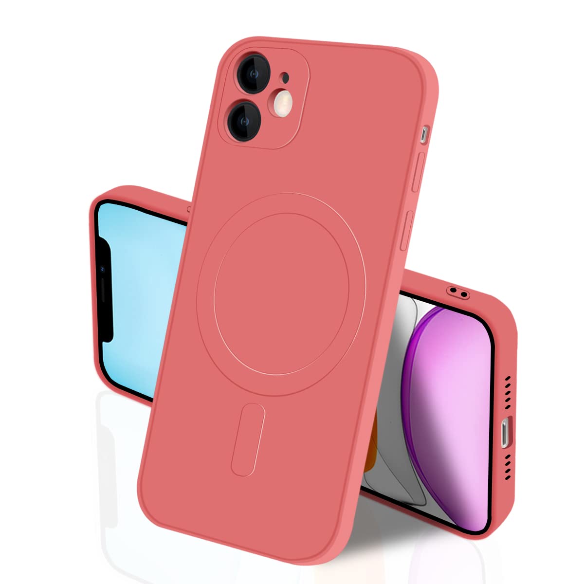 IPhone 11 Mag Safe ケース マグネット搭載 シリコン アイフォン11 カバー スマホケース 全面保護 耐衝撃 液体シリコーン 薄型 ワイヤレス充電対応 ストラップホール付き 滑り止め