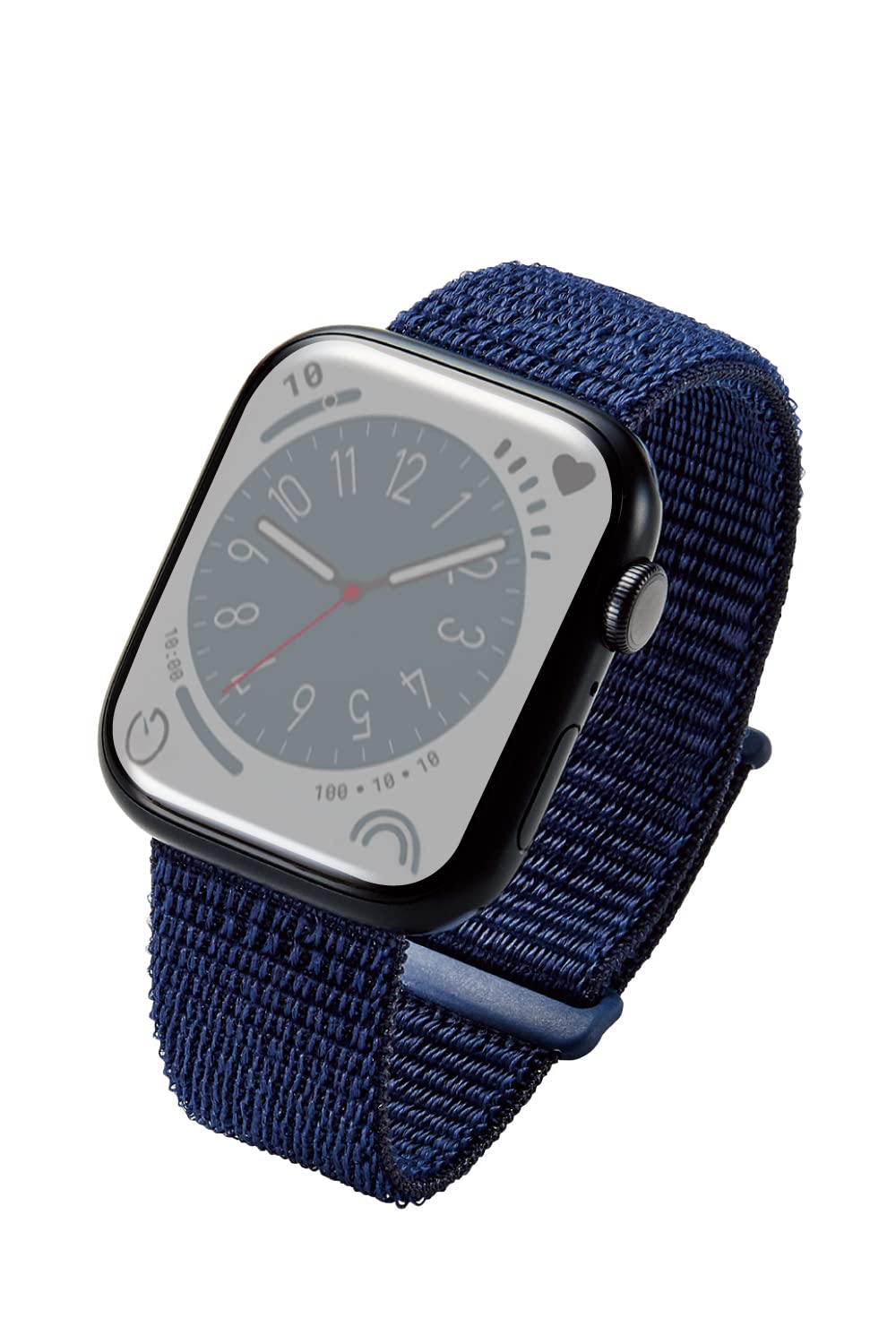 [エレコム] アップルウォッチ Watch バンド 49mm 45mm 44mm 42mm / Ultra SE2 SE 8 7 6 5 4 3 2 1 対応 ファブリック 面ファスナー ネイビー A