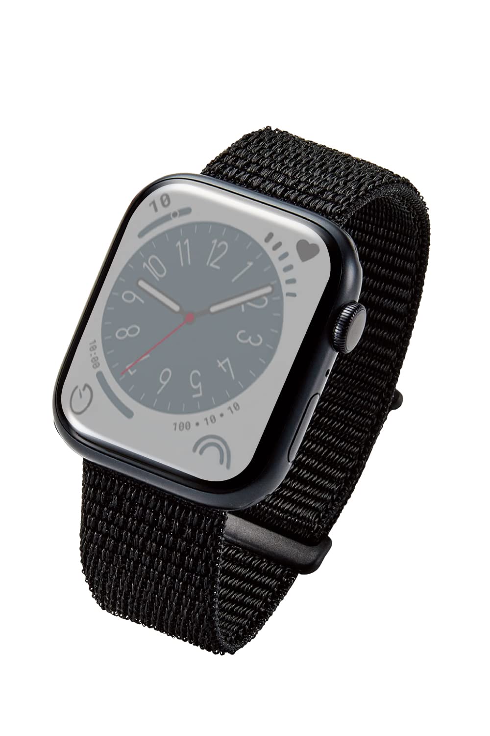 [エレコム] アップルウォッチ Watch バンド 49mm 45mm 44mm 42mm / Ultra SE2 SE 8 7 6 5 4 3 2 1 ファブリック 面ファスナー ブラック AW-4