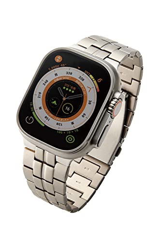 [エレコム] アップルウォッチ Watch バンド 49mm 45mm 44mm 42mm / Ultra SE2 SE 8 7 6 5 4 3 2 1 対応 チタン ステンレス 金属 三つ折れプッシ