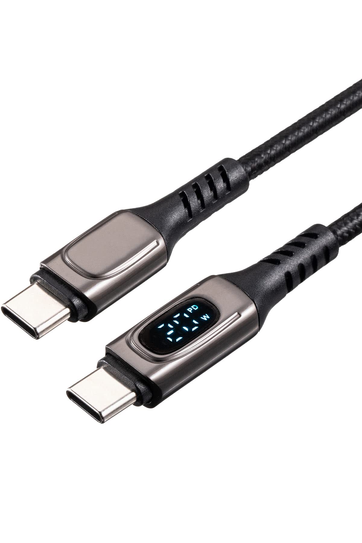 サンワダイレクト USB-C ケーブル 1m PD100W対応 PD電力表示機能付き 高耐久 MacBook Pro/iPad Pro/Galaxy等対応 ブラック 500-USB076