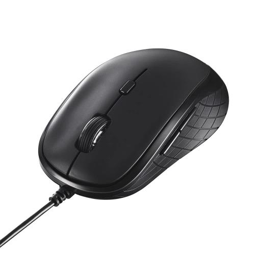 バッファロー USB マウス 有線 5ボタン 戻る/進む ボタン搭載 DPI切替 Blue LED ブラック BSMBU315BK