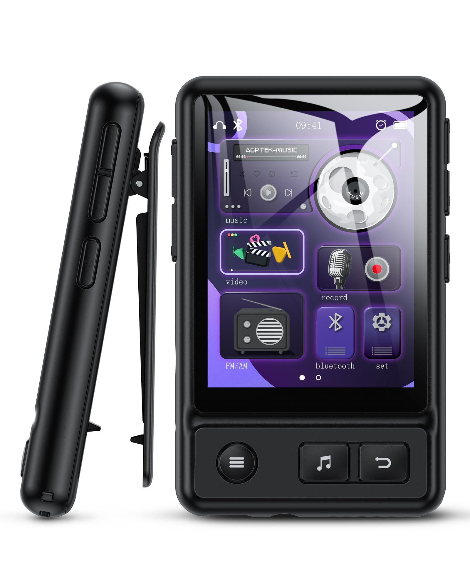 AGPTEK新登場 Bluetooth5.3 MP3プレーヤー 2.4インチタッチパネル搭載 クリップ式 運動用 ウォークマン 32GBカード付き スピーカー搭載 H