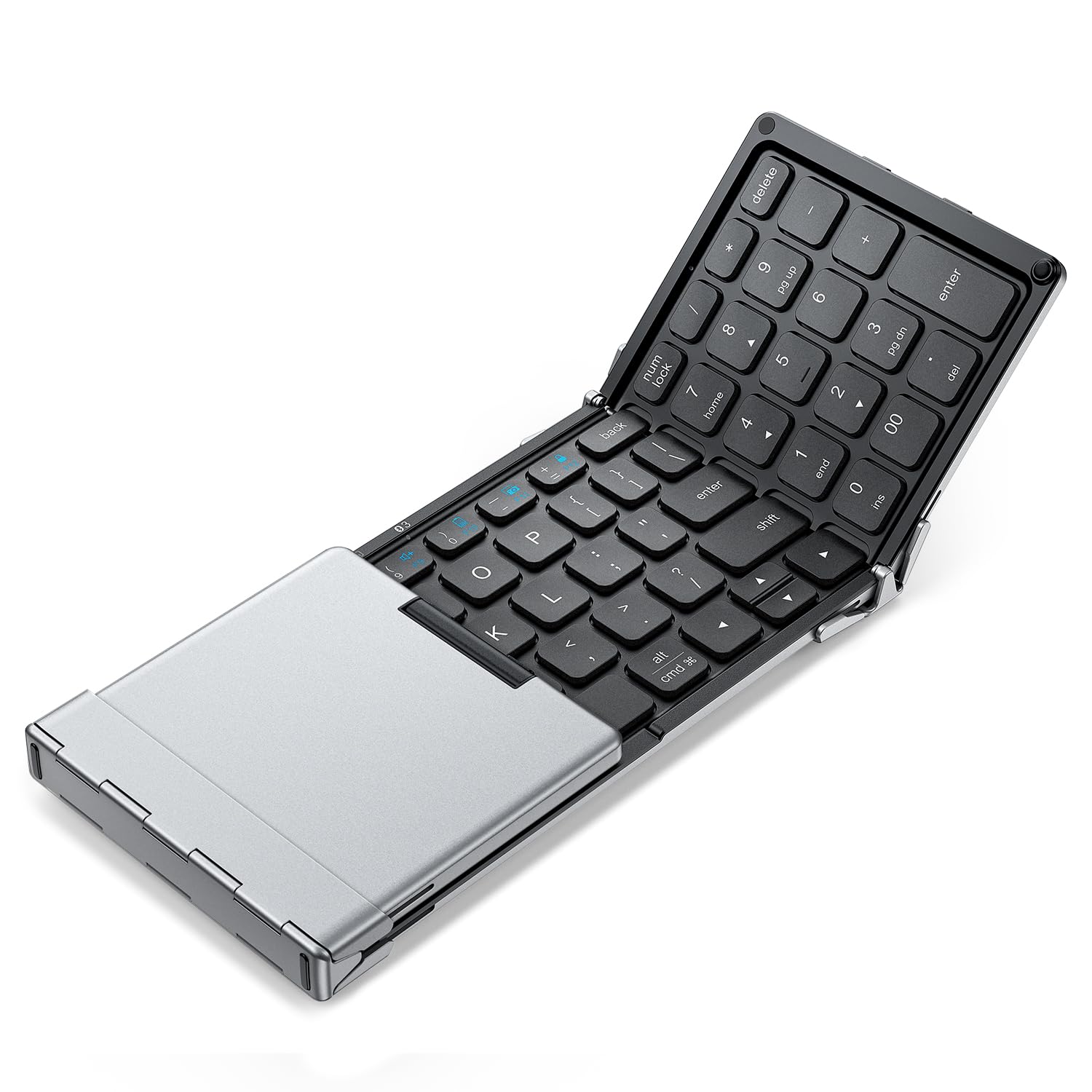 iClever Bluetooth ワイヤレス キーボード 折り畳み モバイルキーボード テンキー付き US配列 マルチペアリング Type-C充電 ipad ミニキ