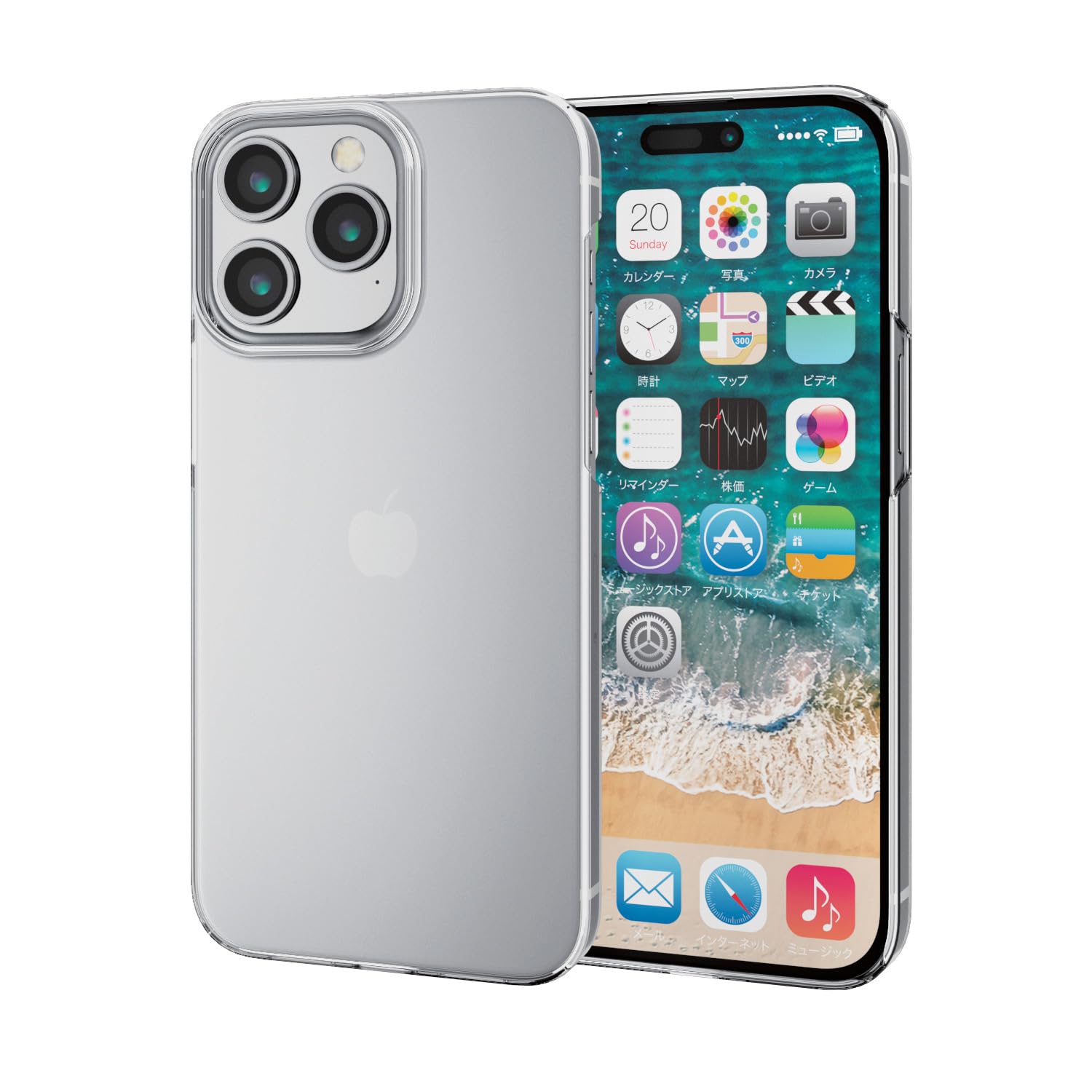 エレコム i Phone15 Pro Max ケース ハード スリム 1mm 端子周りまで保護 UVコート 傷に強い クリア PM-A23DPVKCR