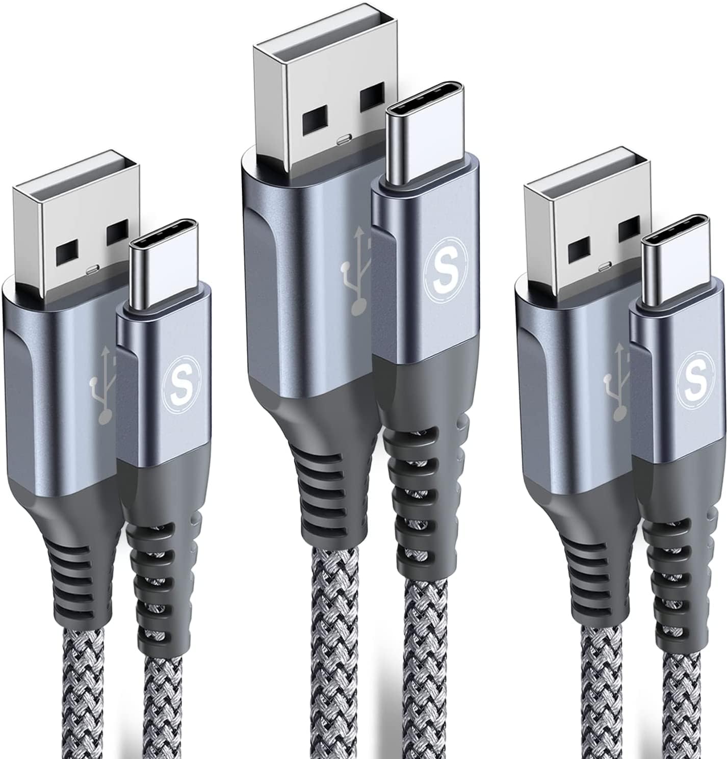 USB Type C ケーブル1m+1m+2m/3本セットSweguard USB-C USB-A 3.1A USB C ケーブル急速充電 タイプc 充電ケーブル iPhone 15,iPad Pro,S