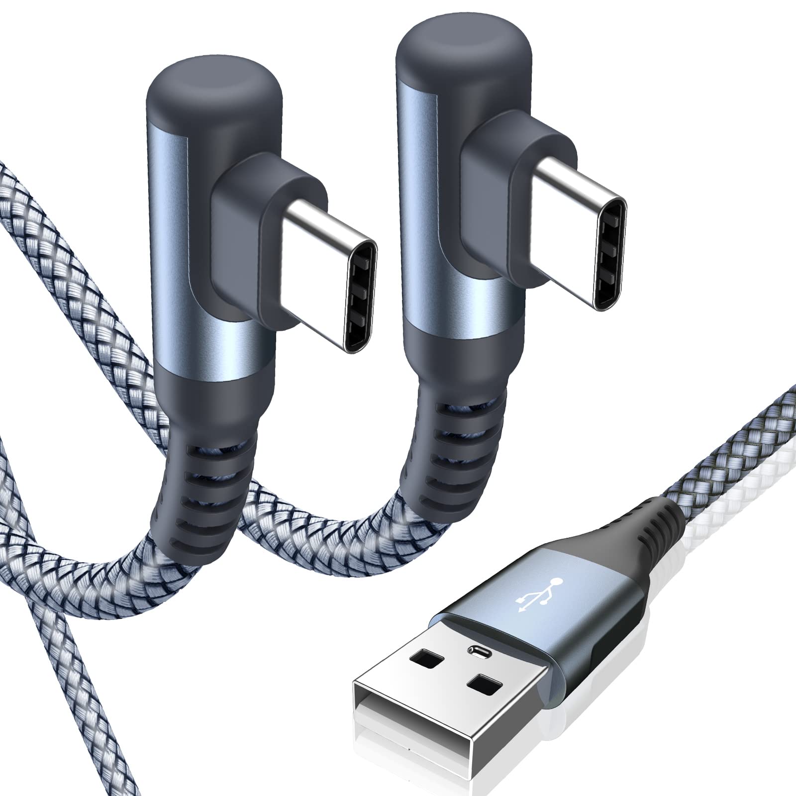 USB Type C ケーブル L字2本セット 6m Sweguard USB-C to USB-A ケーブルPD QC3.0対応 3.1A急速充電タイプc 充電ケーブル i Phone15 Pro 