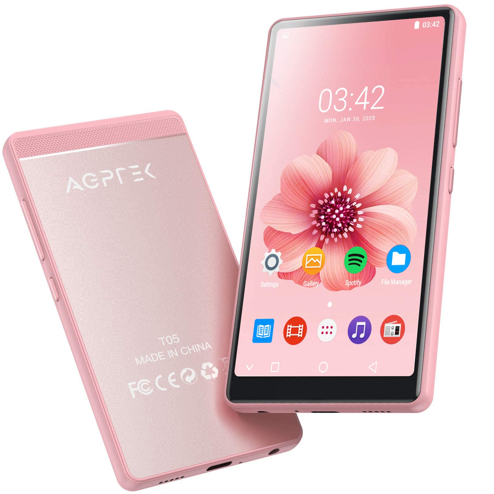 AGPTEK MP3プレーヤー MP4プレーヤー 4インチHD大画面 タッチスクリーン Androidシステム Wi-Fi対応 Bluetooth4.0搭載 スピーカー内臓 8G