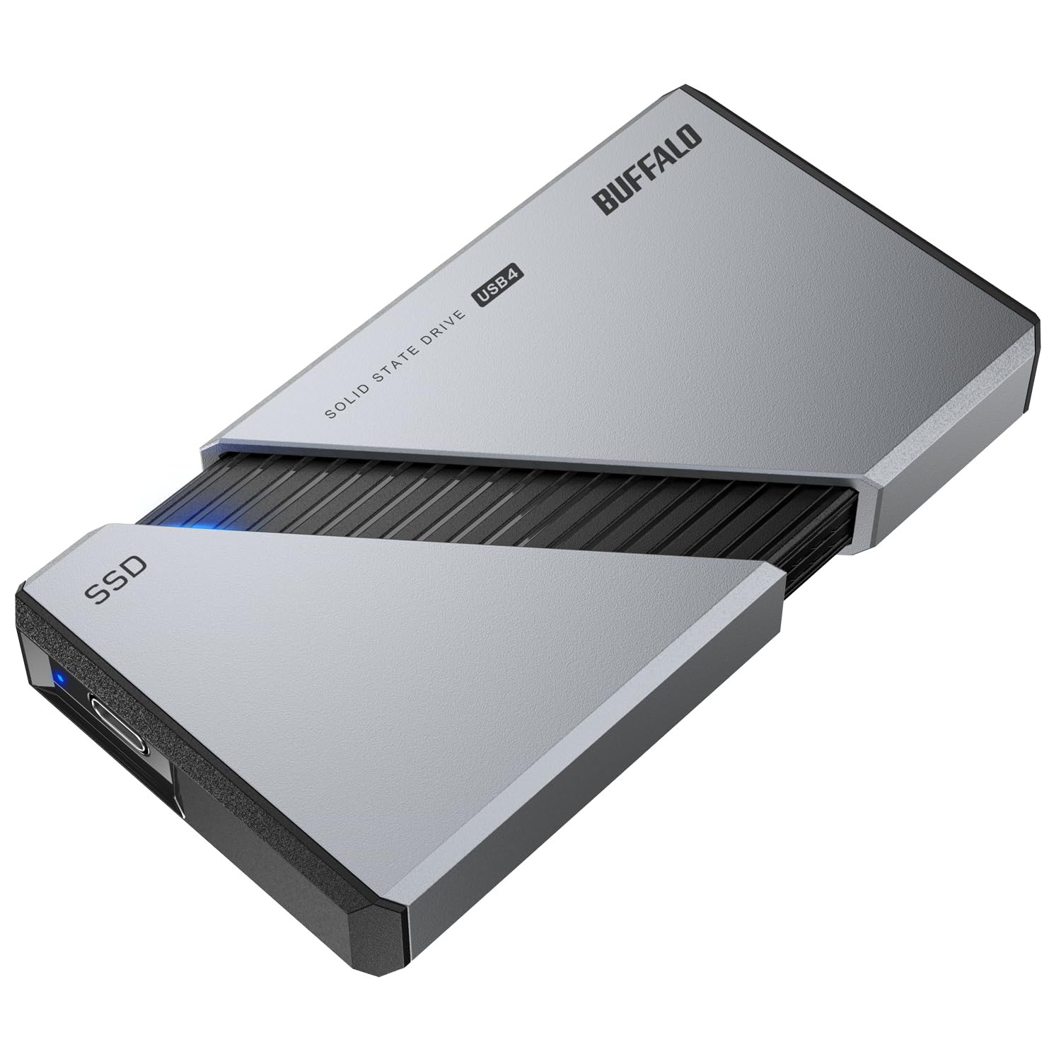 バッファロー ポータブル SSD 外付け 1TB USB4 Gen3x2 対応 Type-C 高速 最大読込速度 3,800MB/s exFAT SSD-PE1.0U4SA/NWindows MacOS Ch