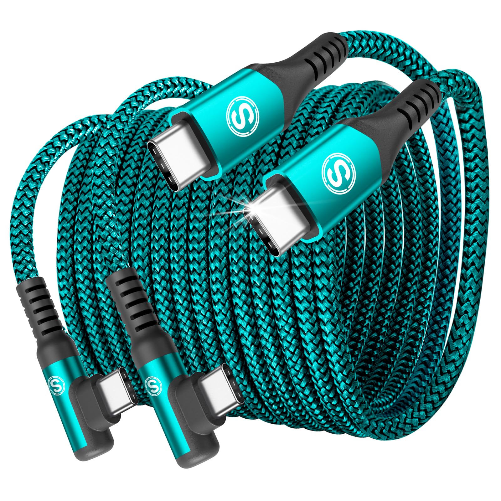 タイプc ケーブル L字2本セット 1m+1m Sweguard USB C-C ケーブルPD QC3.0対応60W急速充電 i Phone15 充電ケーブル充電器 Type-c アイフォン15/いp