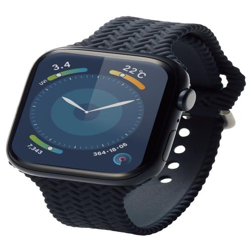 [エレコム] Apple Watch バンド 49mm 45mm 44mm 42mm シリコン 編み込み風 Apple Watch Ultra 2 Ultra SE2 9 8 7 6 5 4 3 2 