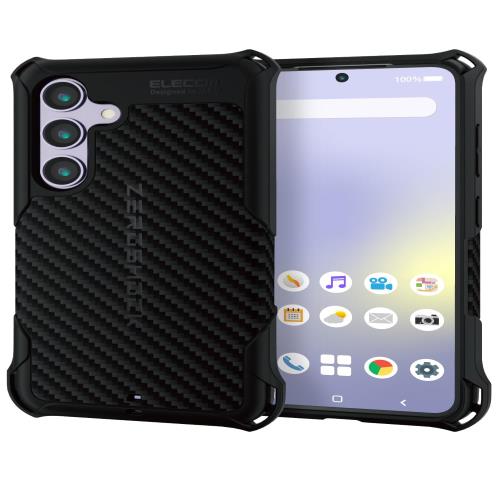 エレコム Galaxy S24 SC-51E ケース カバー ソフトケース グリップ ZEROSHOCK TPU ストラップ ホール 耐衝撃 衝撃吸収 ワイヤレス充電対応 カメラレンズ保護 ブラック 