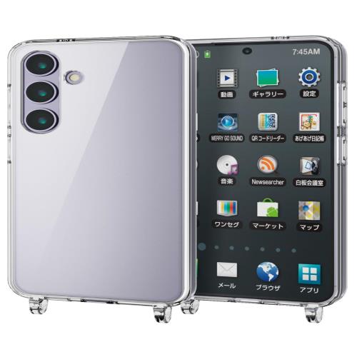 エレコム Galaxy S24 SC-51E ケース カバー ハイブリッドケース ソフト TPU ストラップ ホール 耐衝撃 衝撃吸収 ワイヤレス充電対応 クリア PM-G241HVCKSHCR