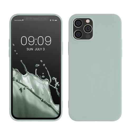 kwmobile スマホケース Apple i Phone 12 / i Phone 12 Pro対応 ケース - 耐衝撃 滑り止め ソフト TPU シリコン - 雨洗い緑