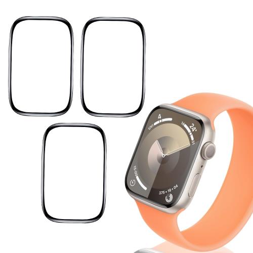 Fierymoto 3枚セット 用 Apple Watch series 9 / 8 / 7 41mm フィルム ガラスフィルム PET複合材 炭素繊維 用 Apple Watch series 9 