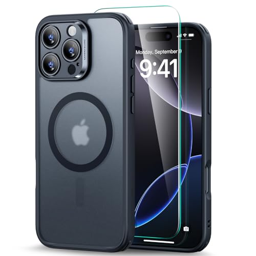 米軍MIL規格・Magsafe対応ESR i Phone 16 Pro Max ケース (4 in 1) セット いphone16promax ケース 半透明マットケース スクリーン保護フィルム付き 