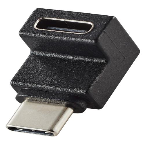 エレコム Type-C アダプタ L字 縦向き USB-C to C 変換コネクタ USB3.2(Gen2) 10Gbps 60w ブラック MPA-CFCMLAD02BK