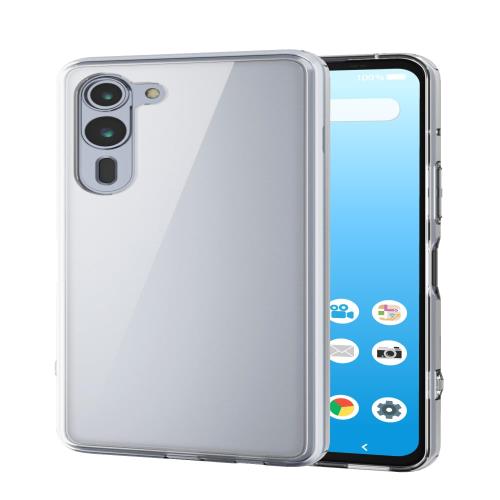 エレコム arrows We2 Plus (F-51E) ケース カバー 透明 耐衝撃 衝撃吸収 ハイブリッド TPU ストラップホール付き 硬度 5H 傷がつきにくい キズ エアークッション カメラ