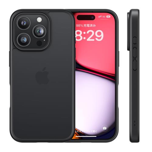 NIMASO i Phone 16 Pro 用 ケース カバー 滑り止め マット仕上げ 全面保護 いPhone 16 Pro 対応 耐衝撃 米軍MIL規格取得 ワイヤレス充電 ストラップホール付き ア